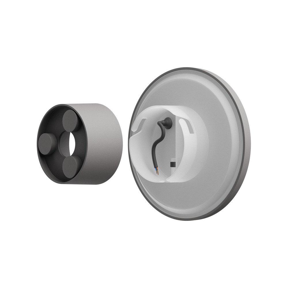 Grå Rund Facadelampe PIATTA 9W CCT 230V IP44 120x47mm - Effekt: 9W, Input: 230V, 700lm, RA80