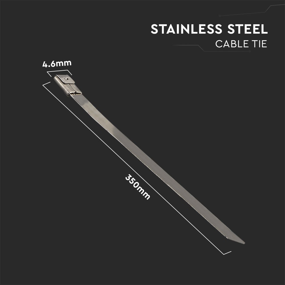 Rustfri Stål Kabelbindere 4,6*350 mm, 100 stk. (Pakke)