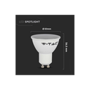 V-Tac 4,5W LED spotlampe - Erstatter 35W - 230V - GU10 fatning - 400lm - RA80