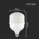 T140 LED Pære 50W E27 - 6500K, med E40 Ring, Plastik - Kraftig og energieffektiv LED-pære til store fatninger