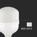 T140 LED Pære 50W E27 - 6500K, med E40 Ring, Plastik - Kraftig og energieffektiv LED-pære til store fatninger