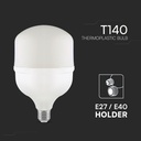 T140 LED Pære 50W E27 - 6500K, med E40 Ring, Plastik - Kraftig og energieffektiv LED-pære til store fatninger