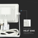 20W LED projektør med Samsung chip, PIR sensor og 3000K varm hvidt lys i hvidt hus - ideel til udendørs belysning