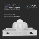 PIR-sensor projektør 50W med Samsung chip, 3000K, hvid hus - Professionel belysning til udendørs brug