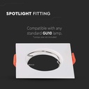V-Tac Pro GU10 lampe - firkantet, hvid - 3 års producentgaranti