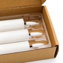 3-pak hvide LED stearinlys med flammeeffekt - Ø2,2cm, Højde: 24,5cm, stagelys, fjernbetjening, timer, batteridrevet