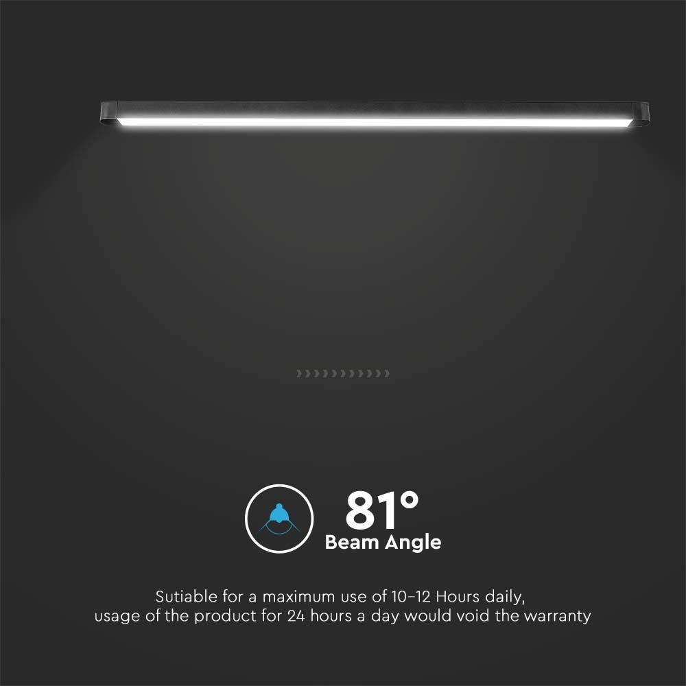 22W LED Ultra Tynd Magnetisk Skinnespot - Flood Light, 4000K, Sort Hus, 2500lm, RA80 - V-Tac Pro Serie, 3 Års Garanti