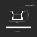 Monteringssæt med Diffuser til LED-stribe - Sølv, 2000x24x14.2mm