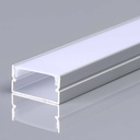 Monteringssæt til LED-strip - 2000x20x10mm, Sølvhus, Diffuser