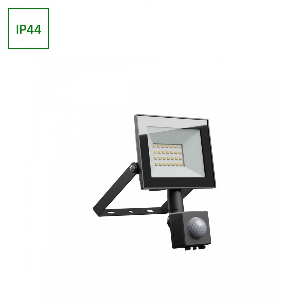 Noctis Lux 4 Projektør 20W Varm Hvid IP44 Sort PIR Sensor 230V 116x174x53mm RA70 1650lm