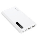 Powerbank m. LED indikator - 8000mAh, LiPo, 2xUSB-A, Hvid