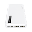 Powerbank m. LED indikator - 8000mAh, LiPo, 2xUSB-A, Hvid