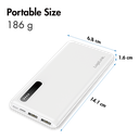 Powerbank m. LED indikator - 8000mAh, LiPo, 2xUSB-A, Hvid
