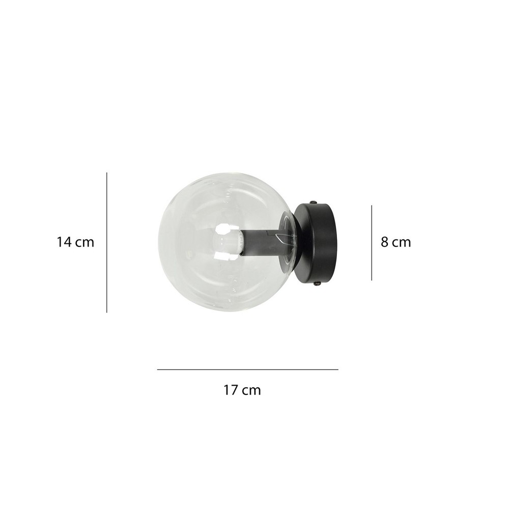 Rossi K1 Transparent Pendellampe Ø14 cm - E14, 230V, Max 10W (Lyskilde ikke inkluderet)