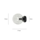 Rossi K1 Transparent Pendellampe Ø14 cm - E14, 230V, Max 10W (Lyskilde ikke inkluderet)