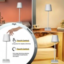 Candela LED bordlampe med trådløs opladning - Hvid, IP54, touch dæmpbar, inde/udendørs