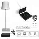 Candela LED bordlampe med trådløs opladning - Hvid, IP54, touch dæmpbar, inde/udendørs