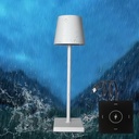 Candela LED bordlampe med trådløs opladning - Hvid, IP54, touch dæmpbar, inde/udendørs