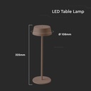 LED bordlampe 2W i Corten-finish med varm hvidt lys (3000K) og beskyttelse mod vandstænk (IP54)