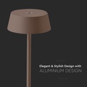 LED bordlampe 2W i Corten-finish med varm hvidt lys (3000K) og beskyttelse mod vandstænk (IP54)