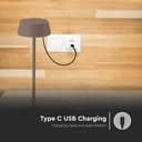 LED bordlampe 2W i Corten-finish med varm hvidt lys (3000K) og beskyttelse mod vandstænk (IP54)