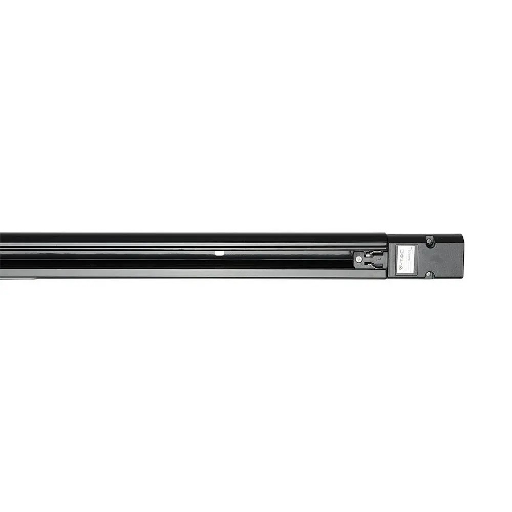 V-Tac Sort 1,5m Skinnespot Skinne - 3-faset, Komplet m/ Tilslutning og Endeprop (230V)