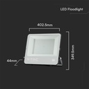 200W Samsung chip projektør med 1m ledning, 6500K, sort hus og grå matteret glas