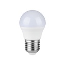4.5W Plastik Pære E27 - G45, 3000K, 470lm, RA80 - Energibesparende LED lyspære til stor fatning E27, varmhvidt lys