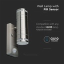Glas væglampe med sensor GU10 rustfrit stål hus (H:21,5 cm) - 2-vejs, IP44