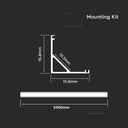 Monteringssæt med Diffuser til 2000x15,8mmx15,8mm profiler