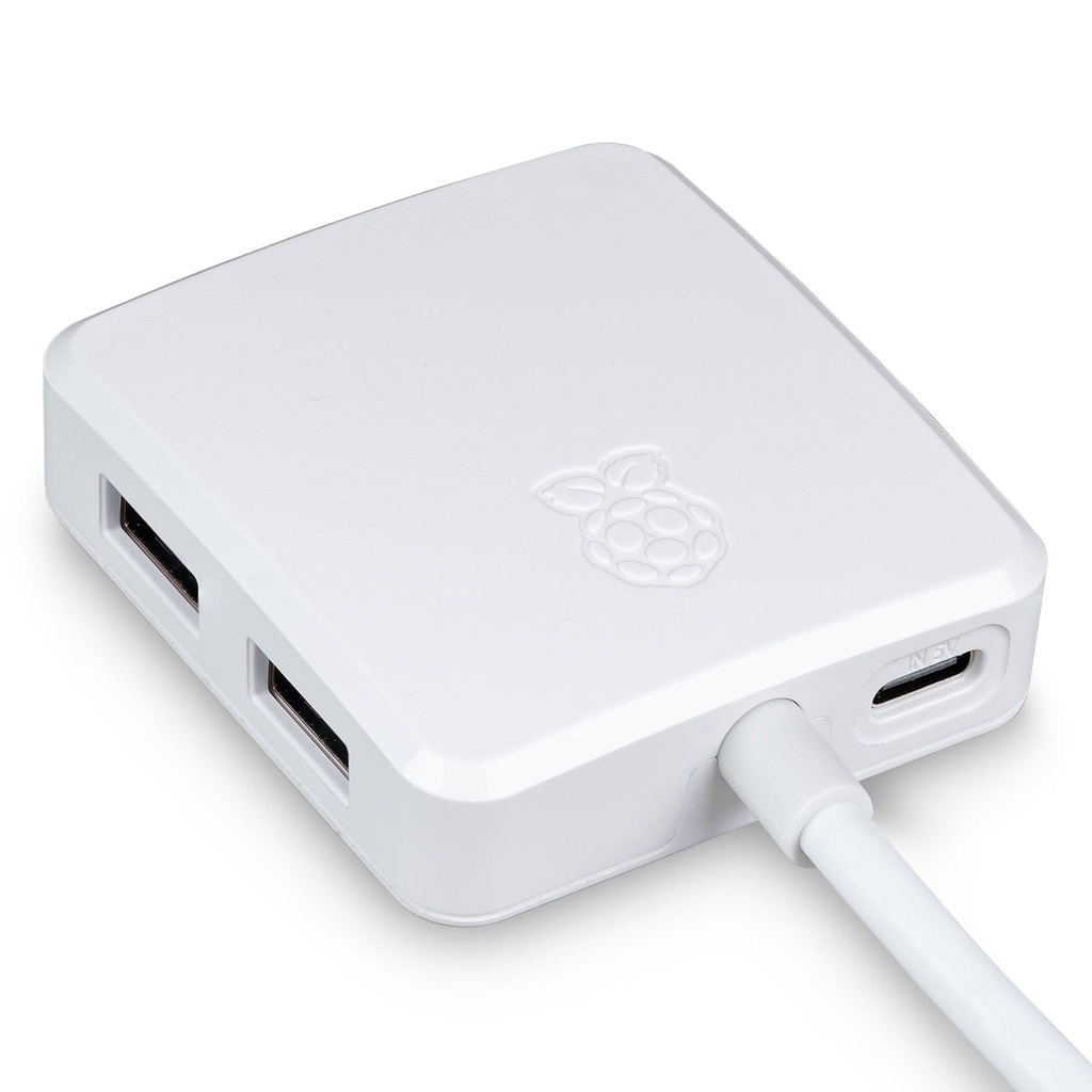 Raspberry Pi USB 3.0 hub - 4xUSB-A, 1xUSB-C, Hvid