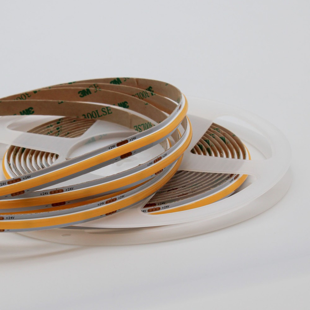 5m Dot-fri COB-LED-stripe - 12W/m, 320 LED pr. meter, RA90, 24V, IP20