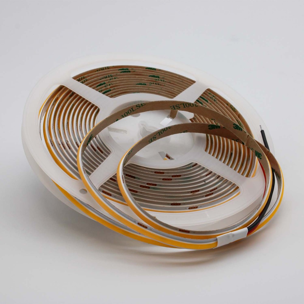 5m Dot-fri COB-LED-stripe - 12W/m, 320 LED pr. meter, RA90, 24V, IP20