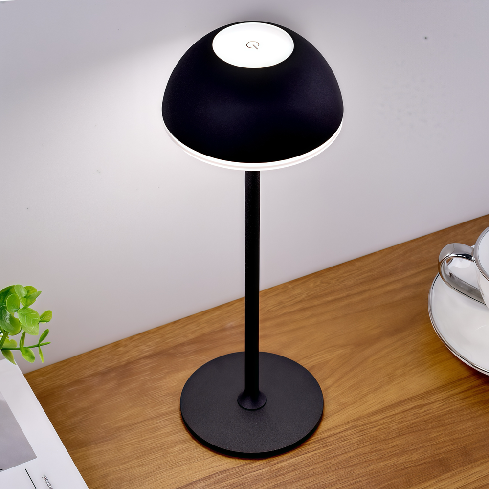 Opladelig LED bordlampe Inde/ude - Beige, touch dæmpbar, 3i1, IP54 udendørs