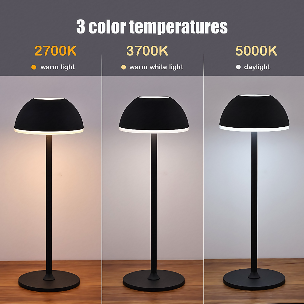 Opladelig LED bordlampe Inde/Ude - Grå, Touch Dæmpbar, 3i1, IP54 Udendørs, 3W, 300lm, RA80