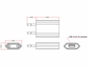 Netadapter - 100-240V til 5Vdc / 1A USB hun, Slim, Sort