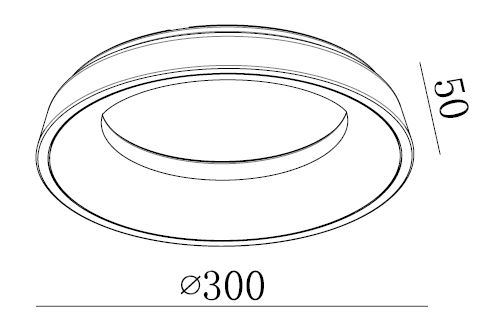 Designer LED-lampe O-ring 300 25W/830 Hvid