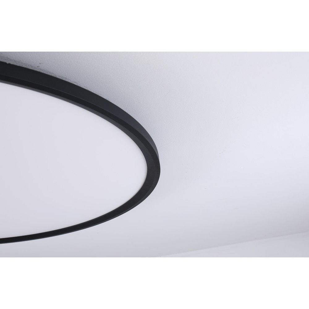 40W LED rundt panel, sort, Ø60 inkl. wireophæng - 4000lm, RA80