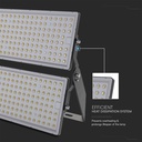 500W LED projektør med super høj effekt og 1m kabel - Sort hus, IP65, 6500K, 135lm/W