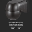 PIR Vægsensor - Fuldsort IP44 (Maks: 400W LED) V-Tac Pro serie med 5 års garanti