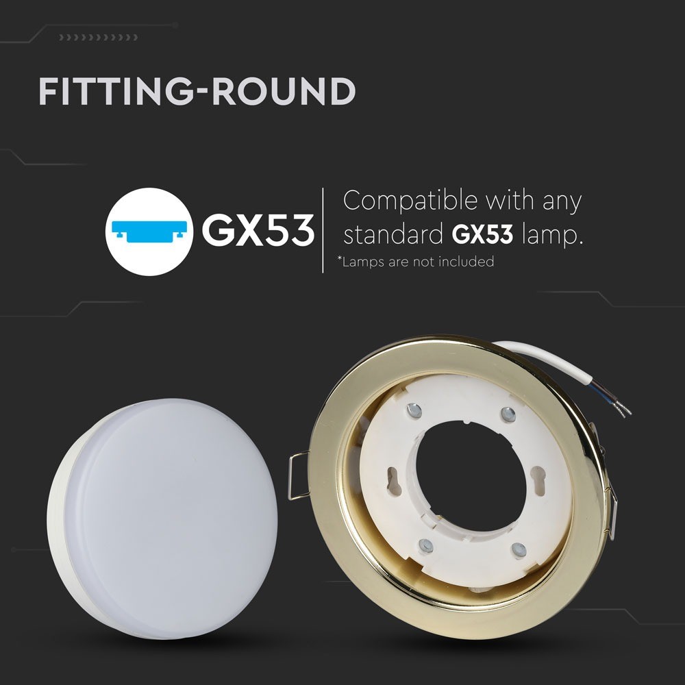 VT-715 GX53 Fatning Rund - Guld