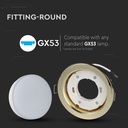VT-715 GX53 Fatning Rund - Guld