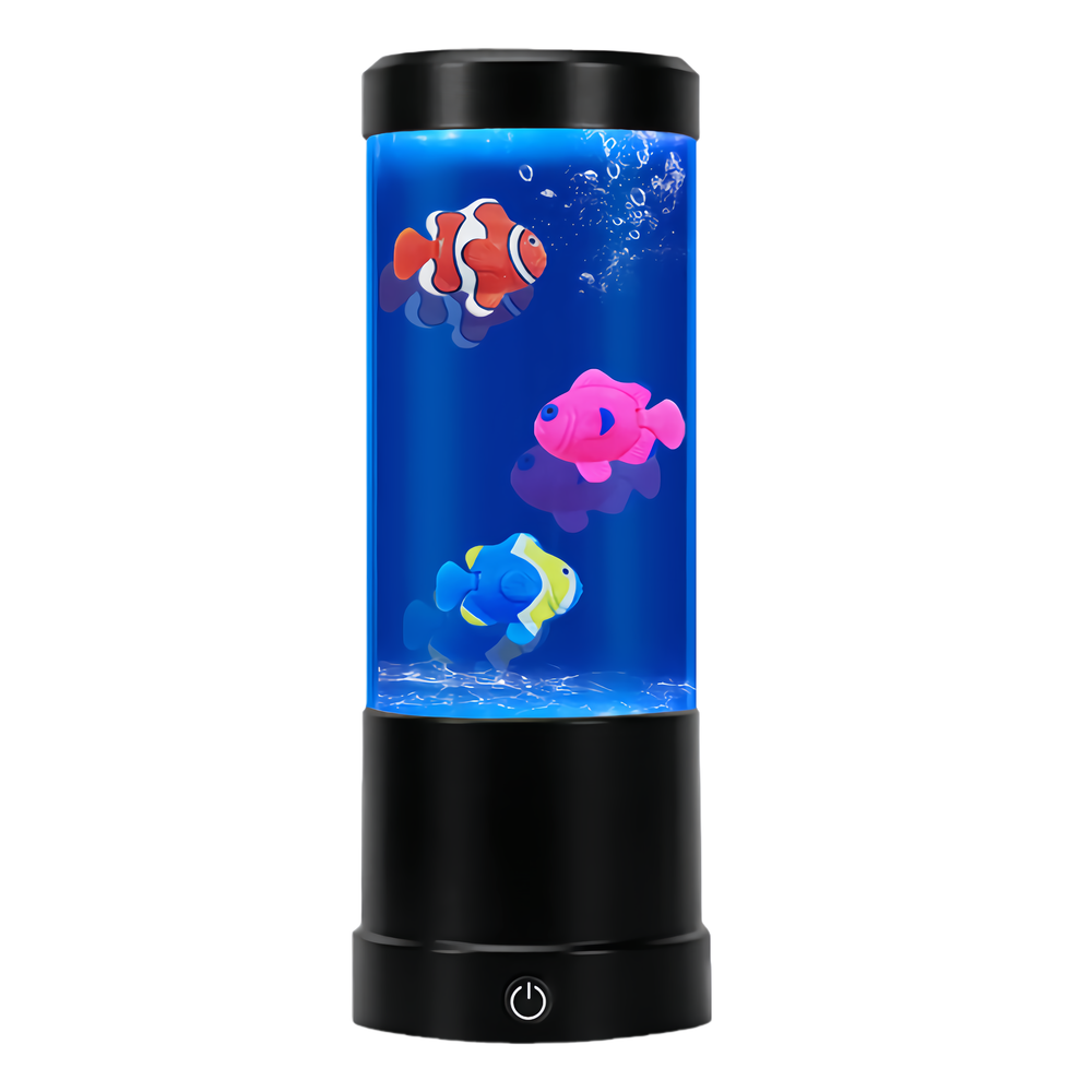 Fiskelampe RGB 23cm høj - Ø9 cm (perfekt til børn og barnlige sjæle)