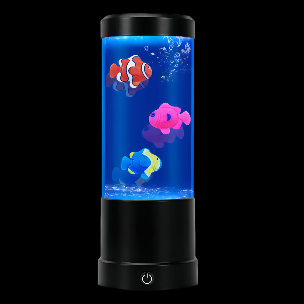 Fiskelampe RGB 23cm høj - Ø9 cm (perfekt til børn og barnlige sjæle)