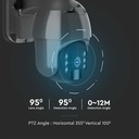 Trådløs HD Smart Solar Energi PTZ Kamera med Sensor i Sort til Hjemmet