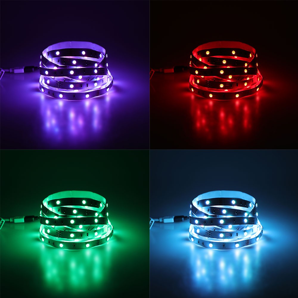 300 LED Stribelys Sæt 4.8W/m, IP20, 2x5m Rulle, RGB (EU stik)