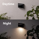 MIVO Solcelle LED Væglampe - Sort, Udendørs Væg-Effekt, 0,5W, 200lm (2 stk.)