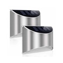 MIVO Solcelle væglampe LED - Sølv, udendørs væg-effekt, 2 stk.