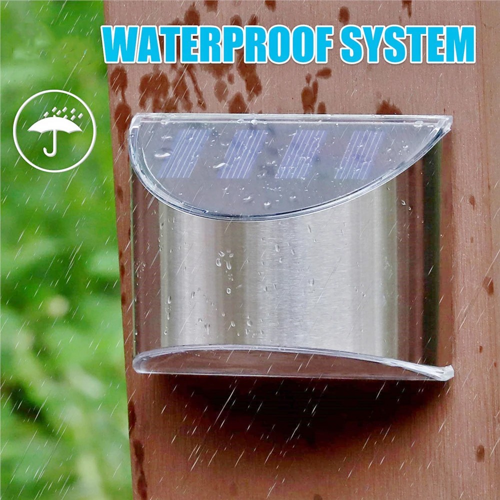 MIVO Solcelle væglampe LED - Sølv, udendørs væg-effekt, 2 stk.