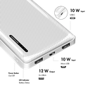 Powerbank m. LED indikator - 10,000mAh, LiPo, 2xUSB-A, Hvid